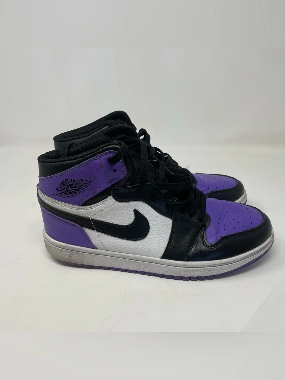 Jordan Air Jordan 1 Mid Black Purple White Sneakers